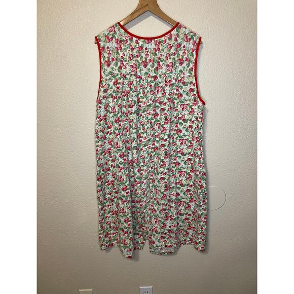 Ashley Taylor Intimates Plus Strawberry Print Button Up Mumu Nightgown Size 1X - Picture 2 of 14